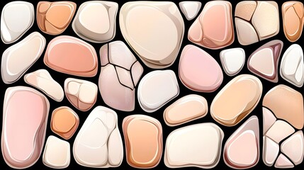 Fototapeta premium Colorful Smooth Stones in Various Shapes and Sizes for Background Use