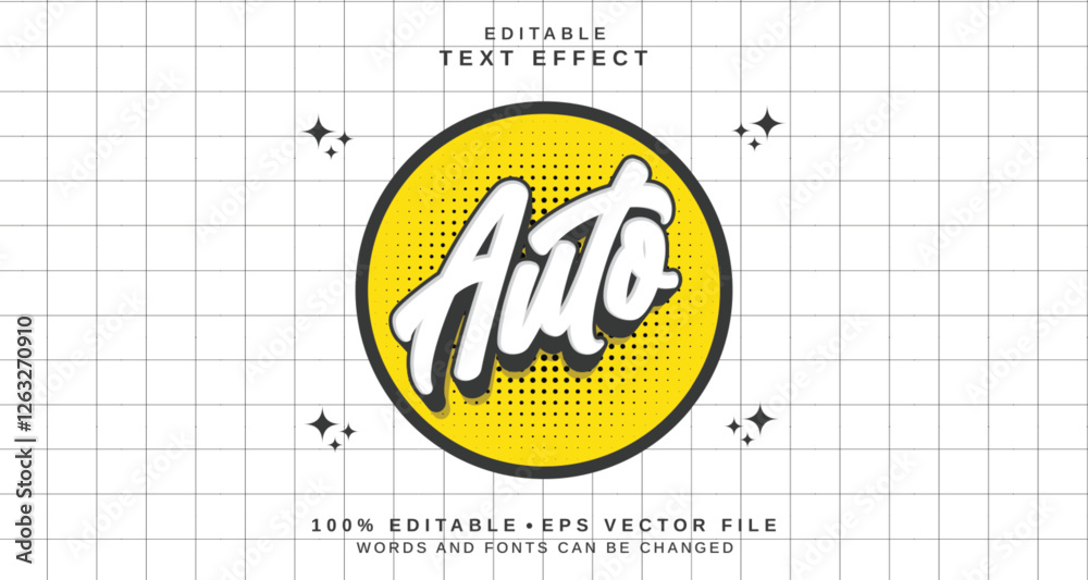Poster editable text style effect - auto text style theme.