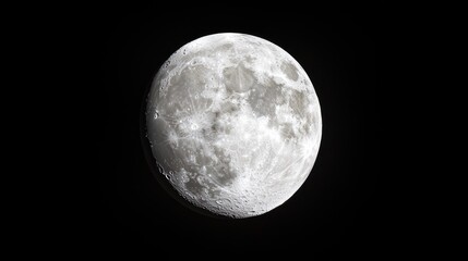 Obraz premium Full Moon in Dark Night Sky. Potential Use Astronomy Stock Photo