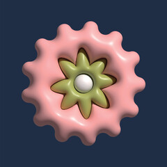 Obraz premium realistic flower balloon 3d illustration