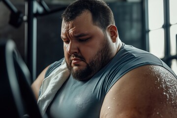 Fototapeta premium plus size man in the gym