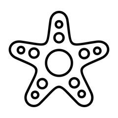 Starfish Outline Style Icon Design