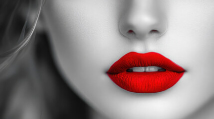 Obraz premium Red and white, beautiful, face, inviting.