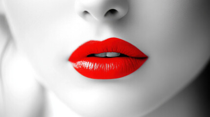 Obraz premium Red and white, beautiful, face, inviting.