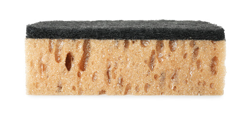 One soft sponge isolated on white. Cleaning supply