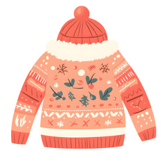 Cozy Winter Sweater Warm Knitted Pullover, Christmas Apparel, Cute Holiday Fashion 