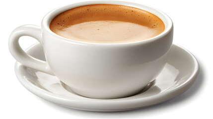 Obraz premium Artistic Ristretto Espresso in Ceramic Cup on White Background