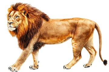 Obraz premium Majestic Lion Watercolor Illustration