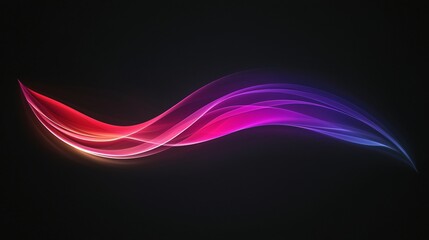 Abstract colorful wave, dark background, design element