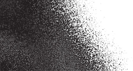 Monochrome texture composed of irregular graphic elements. Distressed uneven grunge background. Abstract vector illustration. Overlay for interesting effect and depth. Isolated on white background.