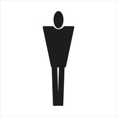 Abstract person icon. Minimal human figure. Black modern shape. Vector illustration. EPS 10.