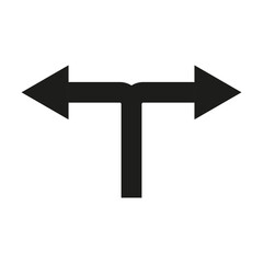 Two way arrow. Bidirectional vector icon. Black navigation symbol. Direction pointer. EPS 10.