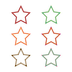 Obraz premium Decorative geometric star set with colorful patterns. EPS 10.