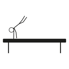 Parallel bars icon. Gymnastics silhouette figure. Minimalist vector graphic. Black training shape. EPS 10.