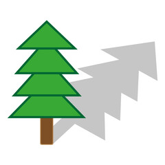Green pine tree. Geometric forest shape. Simple layered design. Vector illustration. EPS 10.