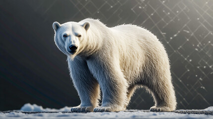 Fototapeta premium High-resolution polar bear isolated on a white background, perfect for wildlife illustrations and Arctic animal design projects,