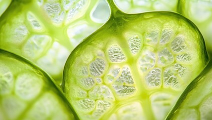 Microscopic View of Green Plant Cellular Structure: Unveiling Nature's Intricate Design