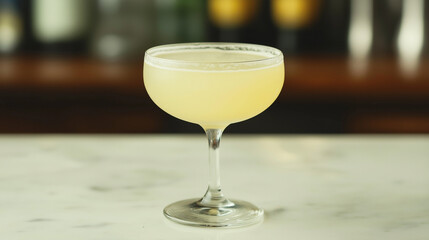 This image showcases a refreshing citrus cocktail served in a chic coupe glass, perfect for summer gatherings and more sophisticated dining experiences.