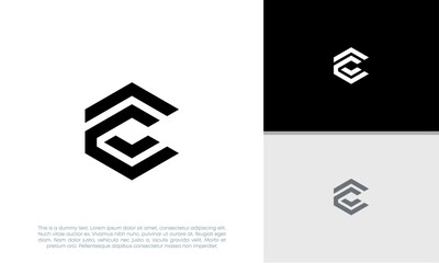 Initials C logo design. Initial Letter Logo. Innovative high tech logo template.	
