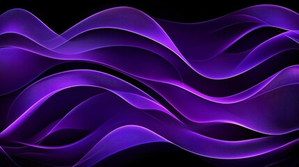 Fototapeta premium Abstract purple waves flowing, dark background, design element