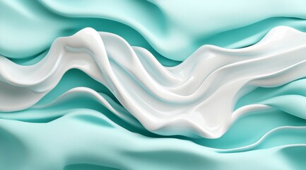 Fototapeta premium 3D Render of Abstract White Water Splash on Blue Background, High-Resolution
