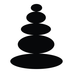 Silhouette of balancing stone icon, vector symbol. Zen stones isolated on white background. Balancing stone icons, vector set. Vector illustration.