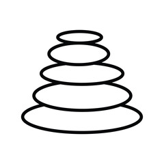 Balancing stone icons, vector set. Zen stones isolated on white background. Silhouette of balancing stone icon, vector symbol. Vector illustration.