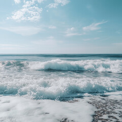 Fototapeta premium Nature’s Rhythm: Sea Wave Backdrop