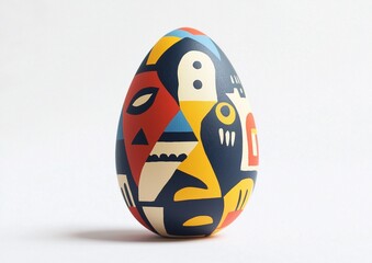 Easter egg with modern graphic design. Contemporary Easter illustration.