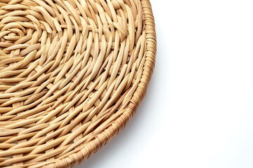 Obraz premium Rattan placemat isolated on white background