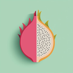 Obraz premium Sliced dragon fruit showing seeds and pink skin