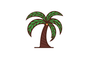 Vector Illustration of Palm Tree: Tropical Nature Icon.