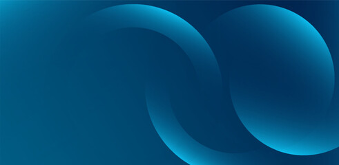 Abstract background of dynamic overlapping blue circles in gradient design. Vector Illustration