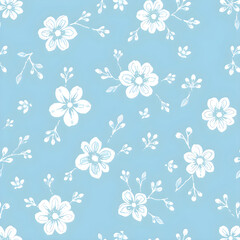Blue and white floral pattern