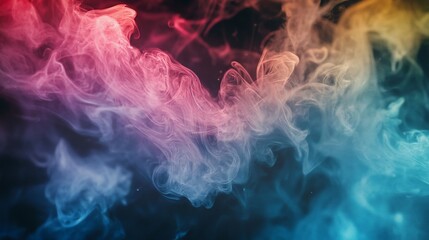 Abstract Colorful Smoke Swirls  A Vivid Display of Vapor Texture and Hues
