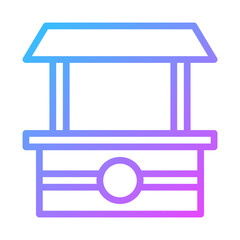 Charming Wishing Well Gradient Icon Illustration