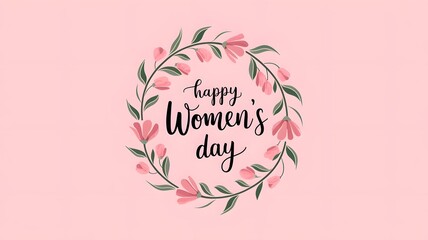 Obraz premium Elegant Floral Happy Women's Day Background. A beautiful, feminine floral design celebrating Women's Day.