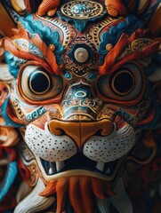 Naklejka premium Lion Statue Close Up