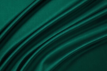 Elegant Green Satin Fabric Texture