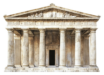 Obraz premium Exploring ancient greek temple architecture athens stone structure isolated on transparent background