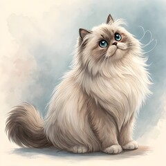 view of adorable persian domestic cat