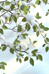 Obraz premium Snowy Tree Branch