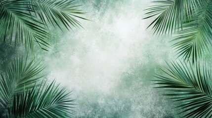 Green shadow abstract overlay with palm leaves creating a tranquil natural backdrop