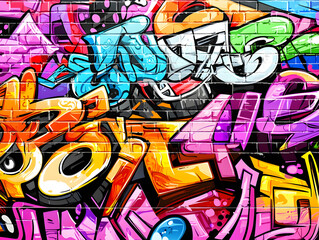 A vibrant urban alley covered in colorful graffiti art