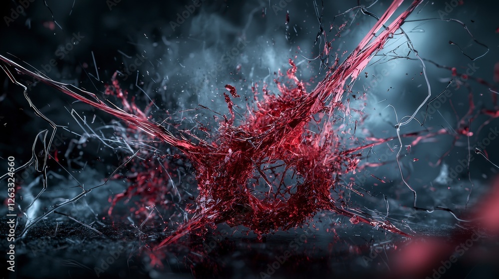 Poster dynamic emotion display abstract artistry visual explosion studio environment close-up view creative