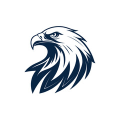 eagle silhouette eagle head  vector line art logo design