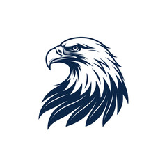 eagle silhouette eagle head  vector line art logo design