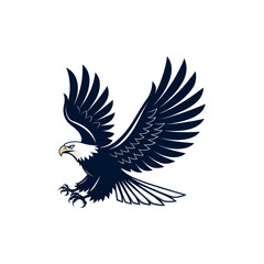 eagle silhouette eagle head  vector line art logo design