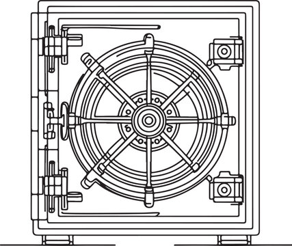 black and white bank vault door clip art preview
