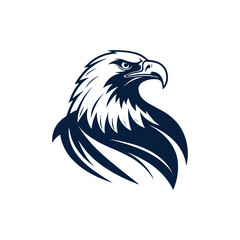 eagle silhouette eagle head  vector line art logo design
